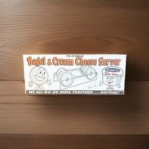 Vintage Kraft Bagel & Cream Cheese Serving Tray Acrylic Lucite Bagel Platter